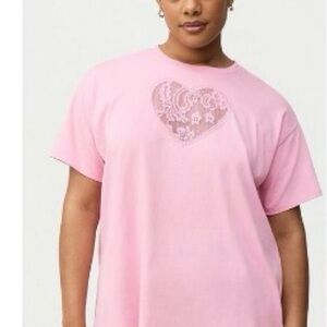 Torrid Orchid Pink Heart Cutout Tee